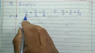 Simplify the following fractions