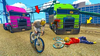 DANIREP JUEGA BICIS vs CAMIONES PERO TODO SALE MAL - GTA V ONLINE