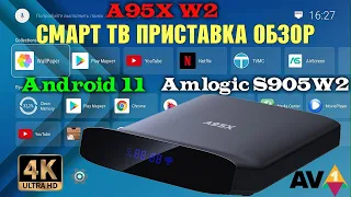 Недорогая смарт тв приставка на Android 11 с поддержкой 4K AV1 ТВ БОКС A95X W2 Amlogic S905W2 обзор