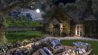 Countryside Cottage | Night Ambience | Tree Wind & Forest Nature Sounds