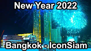 2022 New Year Fireworks Bangkok Thailand (IconSiam, Shangri-La) 4K