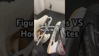 Figure Skates VS Hockey Skates 😳🤩 #iceskating #figureskating #hockey #shorts