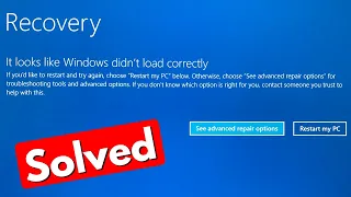 Fix recovery it looks like windows didn't load correctly windows 11/10