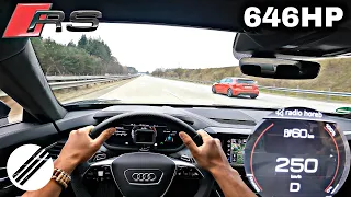 AUDI RS E-TRON GT 646HP TOP SPEED DRIVE ON GERMAN AUTOBAHN 🏎