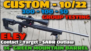 CUSTOM 10/22 With a 24" Green Mountain Barrel - Non Match Ammo Testing.