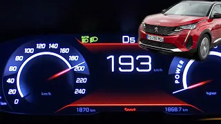 Peugeot 5008 Hybrid 136 HP e-DCS2 acceleration 0-60 mph 0-100-188 km/h top max speed GPS drag time