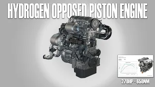 This Opposed Piston Engine Runs on Hydrogen.