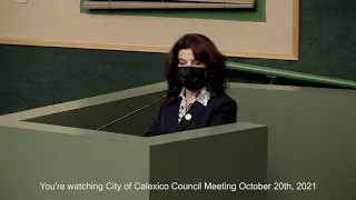 Citty of Calexico Council Meeting October 20th, 2021