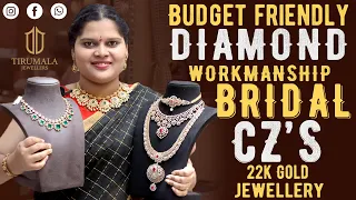 Bridal Czs collection | CZ jewellery with price | cz necklace set |Diamond | Telangana pilla | CZs