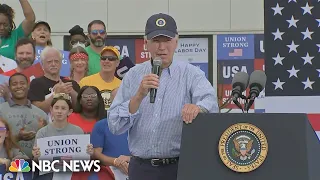 President Biden praises unions, slams Trump in Labor Day remarks