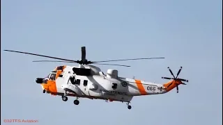 [4K] Norwegian & German SEA KING Arrival for fuel at Leeuwarden AB (EHLW)