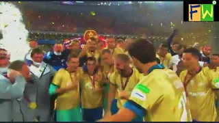 Branislav Ivanovic dropping the Russian Cup which is made of glass 😂😂