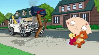 Family Guy - Stewie crash into a mailbox