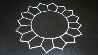 Latest simple free hand rangoli designs - Diwali kolam with out dots - Muggulu designs - Rangavalli