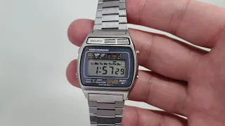 1978 Seiko LCD digital chronograph watch with original bracelet.  Model Reference A158-5050 / DHZ018