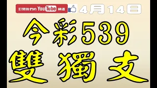 【今彩539神算】4月14日 上期中18 今彩539 雙獨支