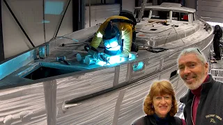 Building an ALUMINUM Sailboat Pt 11 - Hull Nearly Finished +Toronto & Dusseldorf Boat Shows