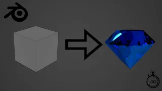 Create a 3D Diamond in 40 seconds in Blender 2.8.2 | Tutorial
