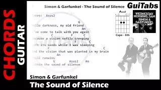 THE SOUND OF SILENCE 🎸 - Simon & Garfunkel ( Lyrics - GUITAR Chords 🎸- Karaoke )