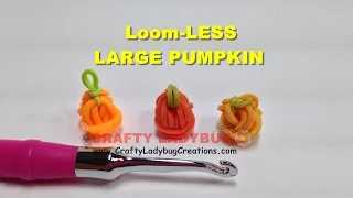 Rainbow Loom Bands LARGE PUMPKIN NO LOOM-HALLOWEEN EASY Charm Tutorials/How to Make