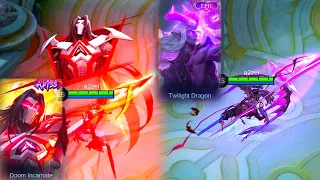 Moskov | Doom Incarnate Abyss Skin VS Twilight Dragon Epic Skin | MLBB Comparison