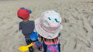 Memorial Holiday Weekend at the Beach playing with Sand