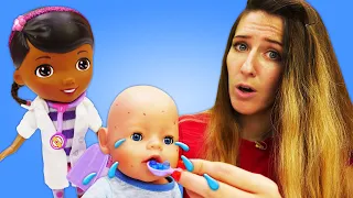Amelia no quiere ir a la doctora. Baby Born en español. Juegos para niños y para niñas pequeñas