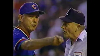 Chicago Cubs vs New York Mets (8-8-1987) "Gene Michaels Tells Tom Hallion To Learn The Strike Zone"