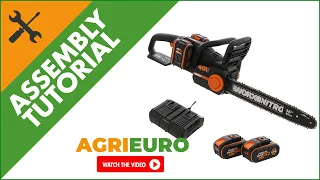 WORX WG385E NITRO 40V Battery-powered Electric Chainsaw - Assembly tutorial