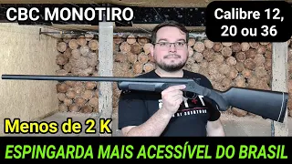 Espingarda mais Acessível do Brasil! Boa p/ Defesa do Sítio e Porte Rural. CBC MONOTIRO Cal. 12 e 20