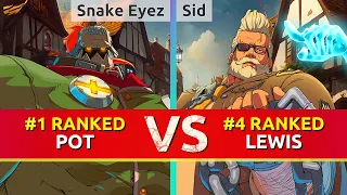 GGST ▰ Snake Eyez (#1 Ranked Potemkin) vs Sid (#4 Ranked Goldlewis). High Level Gameplay