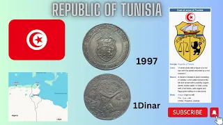 Republic of Tunisia. 1997 1 Dinar Coin. #numismatics #coin #coincollecting #currency