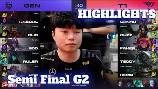 T1 vs GEN - Game 2 Highlights | Semi Finals 2021 LCK Spring | T1 vs Gen.G G2