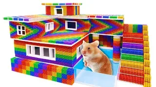 Build Modern Mansion Swimming Pool For Pet House With Magnetic Balls (Satisfying) - Magnet Balls