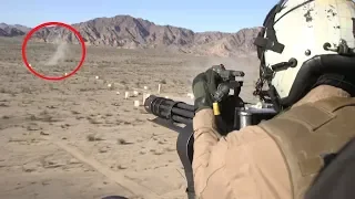 UH-1Y Helicopter Door Gunners Engage Targets During Urban Close Air Support Training