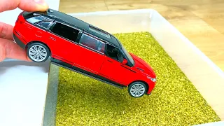 Diecast Cars Moving and Falling Into The Spicy Water