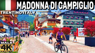 MADONNA DI CAMPIGLIO ITALY , THE PEARL OF THE DOLOMITES WALKING TOUR. 4K 60FPS