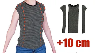 An amazing sewing trick how to upsize a T-shirt discreetly!