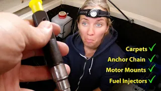 BOAT WORK - Replacing our Fuel Injection, Motor Mounts, Anchor Chain! - Sailing Vessel Delos Ep. 311