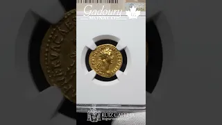 Un precioso áureo en estado impresionante de Nerva. Una moneda de oro que subasta Gadoury