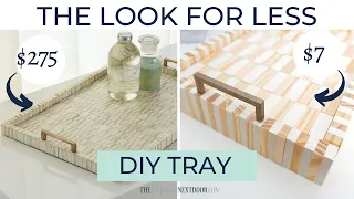 DIY WOOD TRAY DOLLAR TREE | Look for Less Challenge February 2020 | Dollar Tree Serving Tray