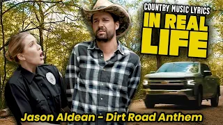 Country Music Lyrics IN REAL LIFE! Dirt Road Anthem - Jason Aldean