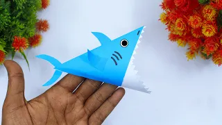 How To Make Moving Paper Toy Shark | Paper Shark Making Ideas | Handmade Paper Baby Shark with Song