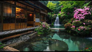 Rainfall in a Japanese Garden🌸Relaxing Rain Sounds and Piano Music for Stress Relief and Inner Peace