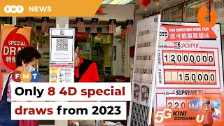 Only 8 4D special draws a year from 2023, says PM