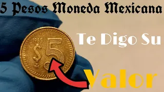 👉Moneda 5 Pesos 1985 a 1988 Mira Su Valor 💯💸🤑👈.