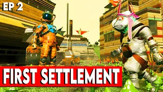 Getting our First Settlement in No Man's Sky Frontiers Gameplay Ep 2: Overlord Bob
