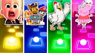 Boss Baby 2 - Paw Patrol - J Ge Go Chicken - Peppa Pig | Tiles Hop EDM Rush! Battle 27