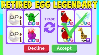 Trading EVERY LEGENDARY in the RETIRED EGG.. (Adopt Me)