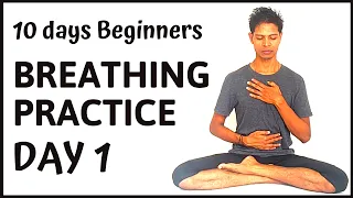 10 days Beginners Breathing Practice Day #1 | Yoga with Amit